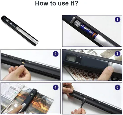 Vista 4 de VuPoint Solutions ST415 Handheld Magic Wand Portable Scanner Kit for Document and Image - OCR Software, JPG/PDF, 900DPI, Color/Mono