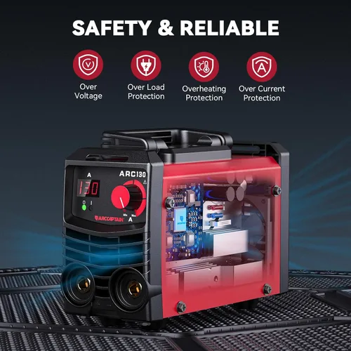 Vista 6 de ARCCAPTAIN Soldador de Electrodo 110V 130A Mini Soldador, Máquina de Soldadura MMA ARC Portátil para Solo Un Paso, Máquina de Soldadura Inversora