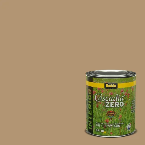 Vista 102 de Rodda Paint CASCADIA ZERO - Pintura plana e imprimación para interiores en uno, cuarto de galón, piel bronceada