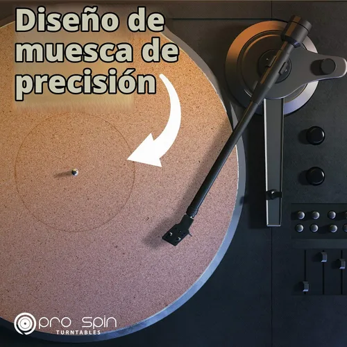 Vista 7 de PRO SPIN - Tapete giratorio de corcho para tocadiscos de vinilo LP (0.118 pulgadas) Tapete para tocadiscos con soporte de sonido acústico de alta