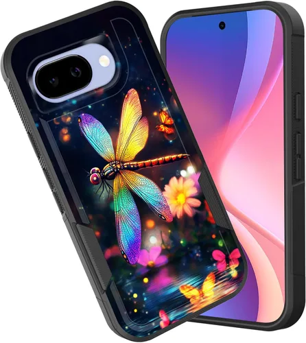 Vista 93 de Funda para Pixel 6A, funda híbrida de doble capa resistente a prueba de golpes de policarbonato duro de silicona suave TPU para Google Pixel 6A