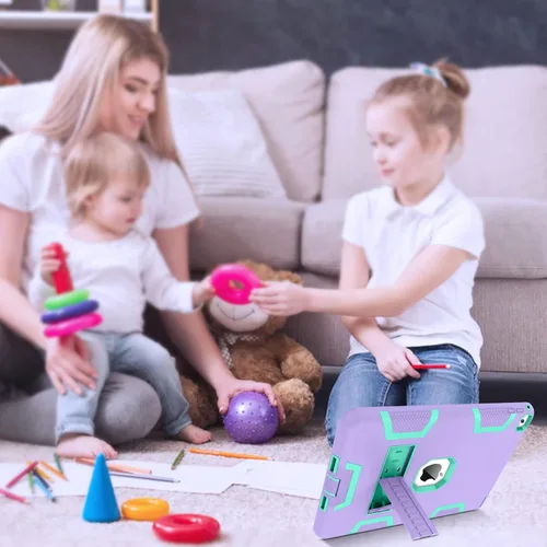 Vista 7 de BENTOBEN Funda para iPad Air 2, iPad Air de 2ª generación, 3 en 1, resistente a prueba de golpes, soporte protector para niños, niñas, mujeres