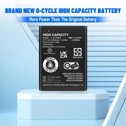 Vista 5 de TI 84 Plus - Batería CE, repuesto para Texas Instruments TI-84 Plus CE, parte no 3.7L1200SPA, P11P35-11-N01 3.7V 3200mAh