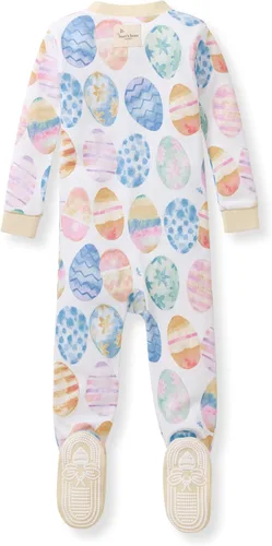 Vista 8 de Burt's Bees Baby Pijama para bebé niña, 100% algodón orgánico, pijama de una pieza, overol diagonal con cremallera, ajuste cómodo