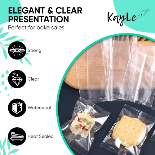 Vista 2 de KayLe Bolsas transparentes de 4.3 x 5.9 pulgadas, 100 bolsas de galletas termosellables para mascotas, bolsas de embalaje de panadería