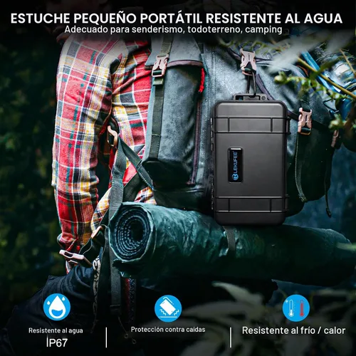 Vista 5 de Lekufee Estuche rígido impermeable de viaje para DJI Osmo Mobile 8, Osmo Mobile 7P / 7 estabilizador de cardán y accesorios (solo funda y bolsa)
