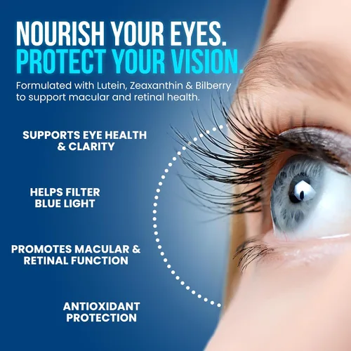 Vista 2 de OmniBiotics Vision Clarity - Suplemento vitamínico y mineral para los ojos, arándano, luteína y zeaxantina, suplemento de salud macular