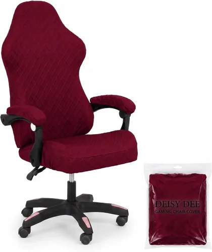 Vista 9 de Deisy Dee Sin silla, solo fundas para sillas de juegos, fundas elásticas de poliéster para silla reclinable de juegos de carreras (negro)