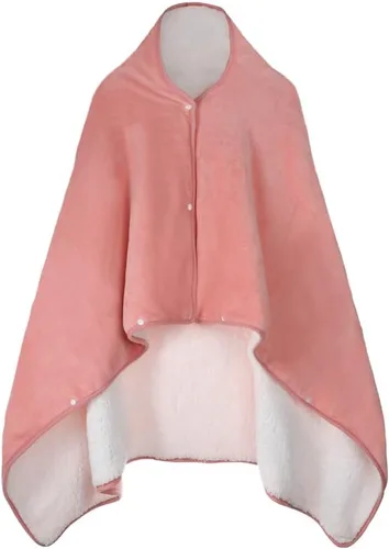 Vista 9 de ITODA Manta para llevar puesta, chal coral, poncho cálido, suave, para ver en frío, TV, sofá, silla, envoltura en casa, oficina, escuela, viajes