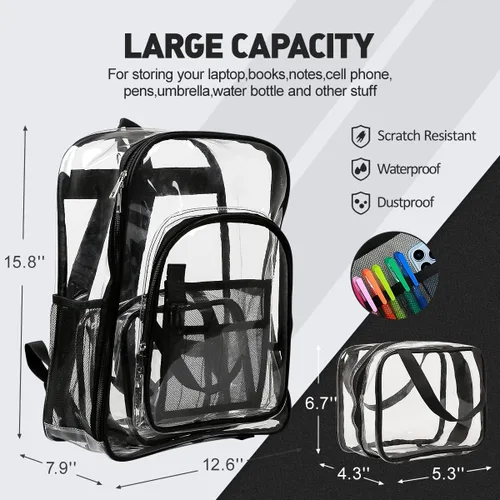 Vista 5 de Mochila transparente para padres de 2 piezas
