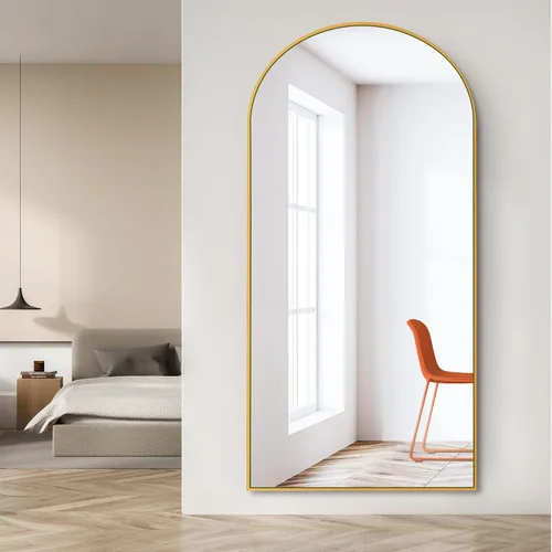 Vista 11 de Dolonm Espejo de longitud completa de 65 x 22 pulgadas, espejo de pie de diseño moderno, espejo de cuerpo completo para sala de estar, dormitorio