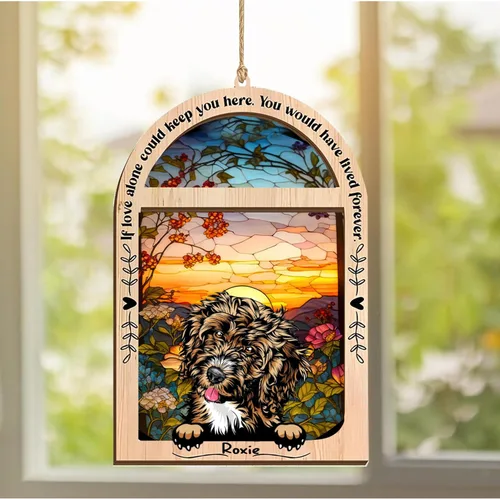 Vista 99 de LOVELYPOD Adorno de Navidad personalizado de sabueso afgano, atrapasoles con nombre, regalos de pérdida de mascotas, regalos para amantes