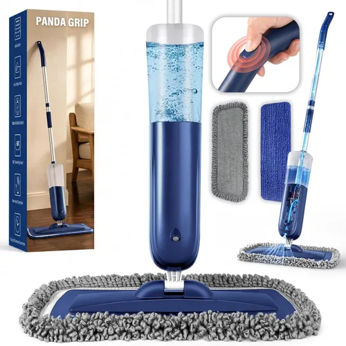 Vista 11 de PowerMop para limpieza de suelos con 3 almohadillas lavables, mopa de microfibra húmeda y seca con botella recargable de 24.3 fl oz para cocina