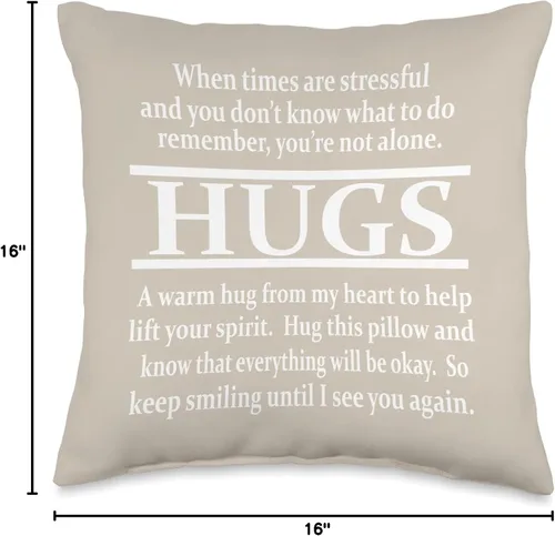 Vista 4 de DesignsByKelley Best Wishes Fast Recovery Gifts Inspirador When Times are Stressful - Almohada de regalo de aliento (16 x 16 pulgadas), multicolor