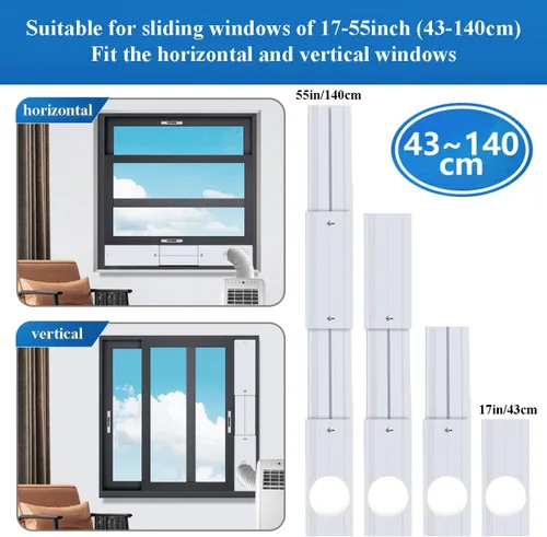 Vista 3 de Kit de ventilación portátil para ventanas de aire acondicionado, sello de ventana de aire acondicionado para manguera de escape de aire