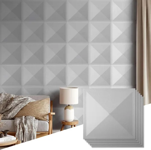 Vista 9 de Paquete de 12 paneles de pared 3D para decoración de pared interior, paneles de pared decorativos para oficina, sala de estar, dormitorio, vestíbulo