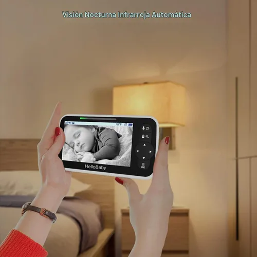Vista 8 de HelloBaby Monitor de bebé sin WiFi de 5 pulgadas con cámara y audio