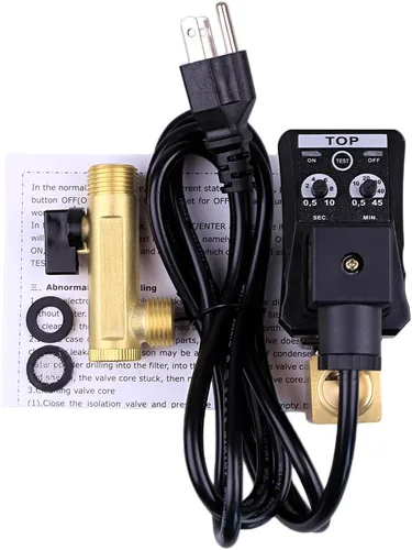 Vista 4 de 1/2 "AC 110V Tanque de agua automático cronometrado válvula de drenaje de acción directa de 2 vías Enchufe de EE. UU