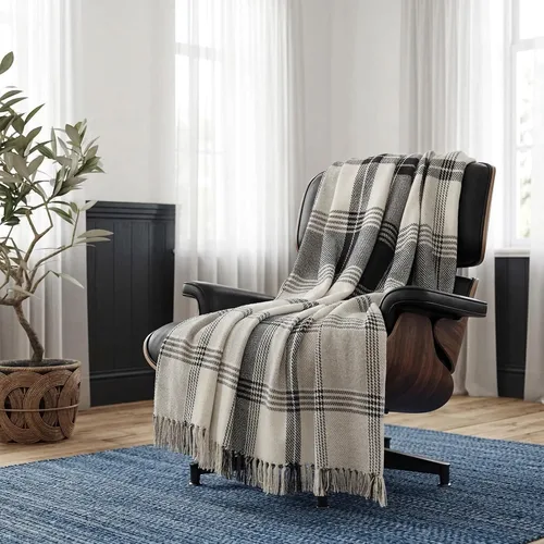 Vista 8 de Americanflat Manta de algodón suave y transpirable de 50 x 60 pulgadas, para sofá, cama, silla, mantas decorativas perfectas para el hogar