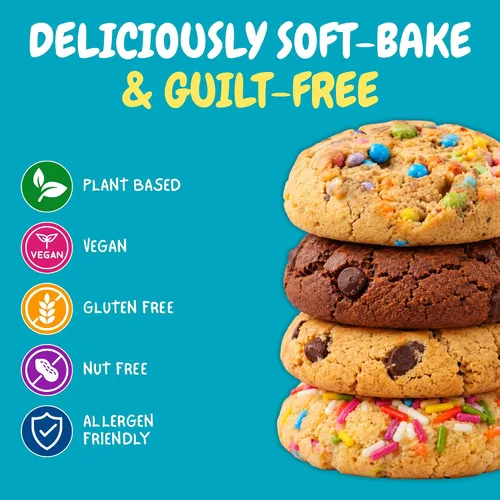 Vista 2 de Rule Breaker - Galletas veganas, sin gluten, sin nueces, hipoalergénicas, Kosher, envueltas individualmente, 1.9 oz, aperitivos