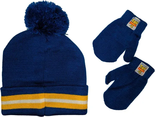 Vista 2 de Disney Toy Story 4 Gorro de invierno y manoplas para clima frío, edad 2-4