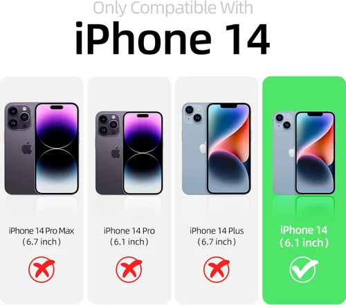 Vista 7 de Funda para iPhone 14, funda de silicona líquida, forro de microfibra suave antiarañazos, protección de cuerpo completo de grado militar, funda