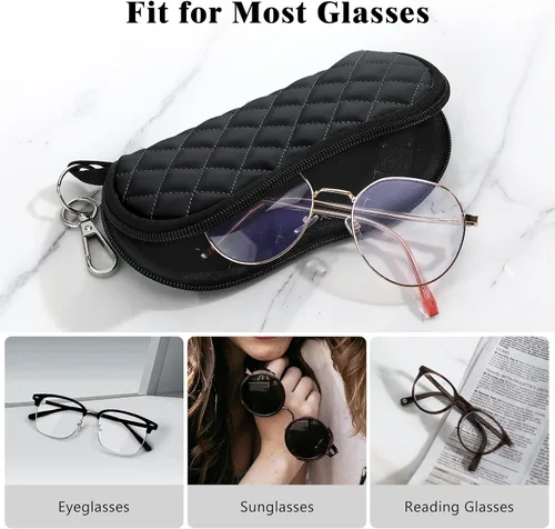 Vista 184 de MoKo - Estuche suave, ultra ligero, de neopreno, para lentes de sol, con cremallera y clip para cinturón