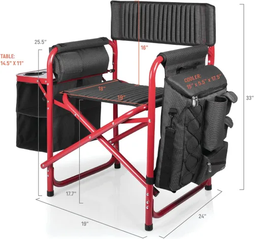 Vista 3 de PICNIC TIME NFL NFL Fusion - Silla de campamento unisex para adultos, con mesa auxiliar y enfriador suave, silla de playa para adultos, silla