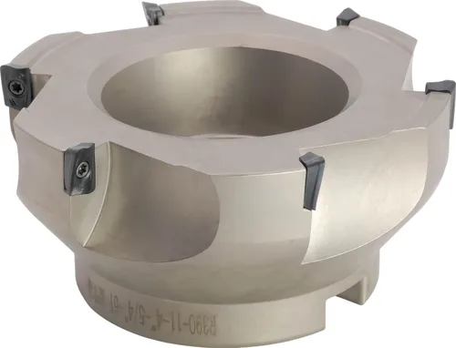 Vista 5 de Molino de cara indexable de 90° de 2" (Shell), para fresado de hombro cuadrado, diámetro del orificio del eje de 1", 4 flautas, con 4 piezas