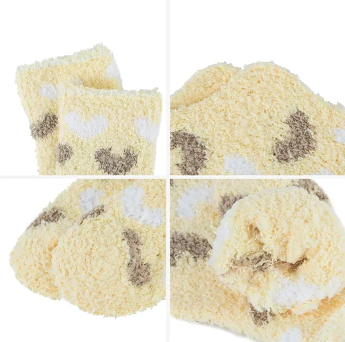 Vista 2 de Durio Calcetines para bebés y niñas, calcetines cálidos y mullidos, calcetines acogedores para niños, calcetines cálidos súper suaves atléticos