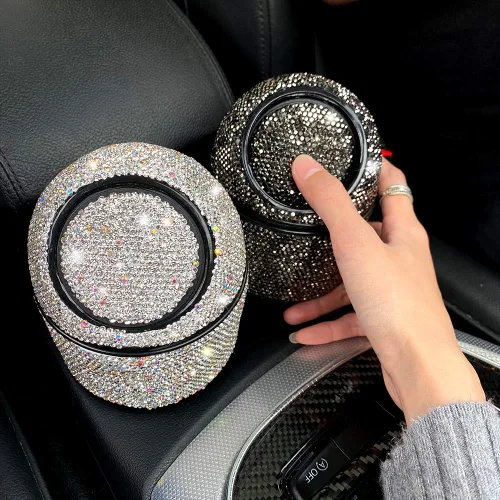 Vista 4 de Bling - Papelera de basura con tapa para automóvil, hogar, oficina, cocina, dormitorio.