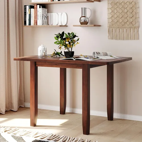 Vista 6 de Harper & Bright Designs - Juego de mesa de comedor, juego de comedor de madera de 3 piezas con mesa de hojas caídas y 2 sillas de comedor