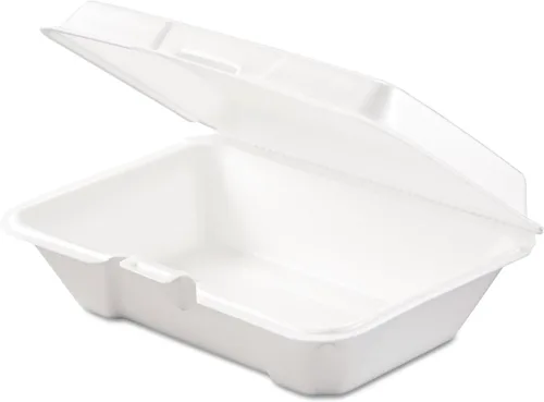 Vista 3 de DART 205HT1 Carryout Contenedor de Alimentos Espuma 1-Comp 9 3/10 x 6 2/5 x 2 9/10 200/Cartón