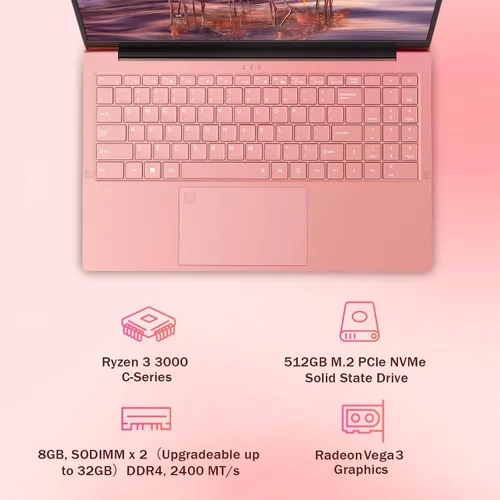Vista 10 de Auusda Computadora portátil tradicional 2026 para estudiantes y trabajo, 15.6 pulgadas, procesador Ryzen 3 3250C, WiFi 6, BT 5.3, teclado