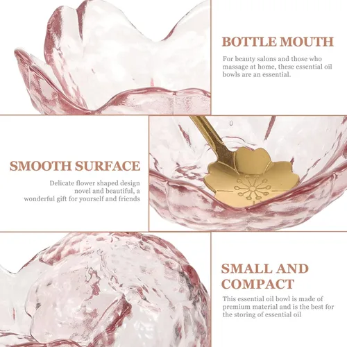 Vista 5 de Beaupretty Máscara facial rosa, 2 juegos de máscaras faciales, cuencos con forma de cuencos con cucharas de metal, cuenco de aceite esencial