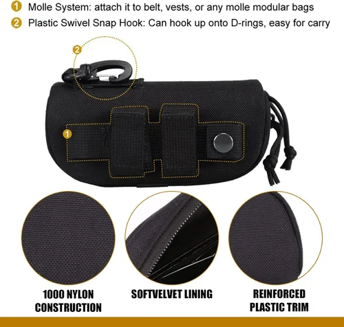Vista 3 de LIVIQILY Funda táctica MOLLE para gafas de sol a prueba de golpes portátil para exteriores