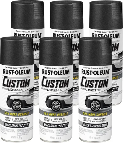 Vista 26 de Rust-Oleum 340569 Pintura en aerosol de laca personalizada para automóviles, 11 oz, gris plateado mate