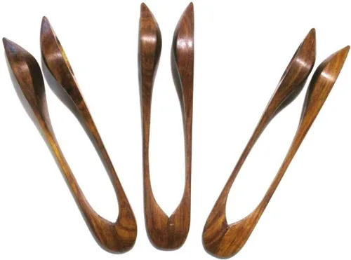 Vista 3 de AAR Cuchara de madera de palisandro de percusión irlandesa celta folclórica musical de 9 pulgadas de largo Paquete de 12