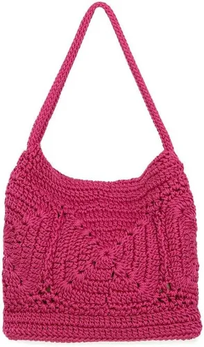 Vista 4 de The Sak Ava Mini Hobo Bag en ganchillo, asas dobles, parche Pinkberry, Parche Pinkberry