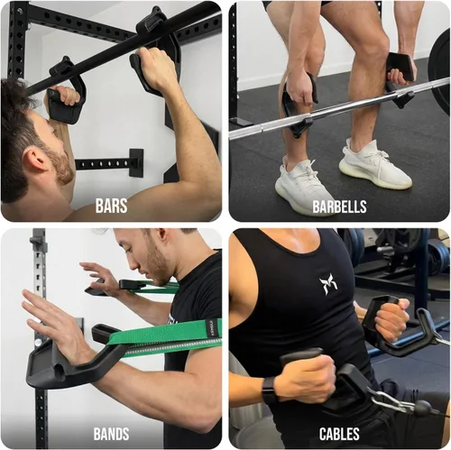 Vista 3 de KENSUI Swissies V2 MAX Grip Handles, Pair MAX grip attachments add neutral, pronated or supinated hand positions to bars, barbells, bands and