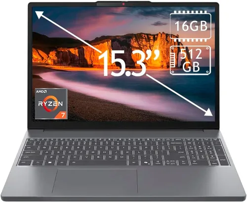 Vista 3 de Lenovo IdeaPad Slim 3 15.3" 2K WUXGA 60Hz Touch Laptop, AMD Ryzen 7 170