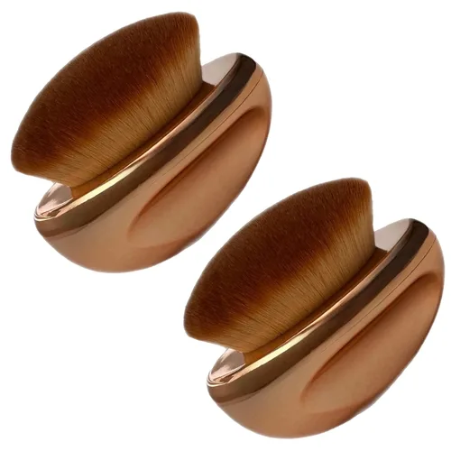 Vista 10 de Brocha de base Maquillaje de palma suave Kabuki Cúpula en forma de cara Cuerpo Shimmer Oil SPF Blush Bronzer Highlighter Mezcla Auto-bronceador