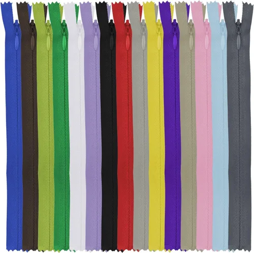 Vista 8 de DOITEM - Cremalleras invisibles para costura, 45 unidades de 10 pulgadas, cremalleras invisibles de nailon multicolor para coser y manualidades, 15