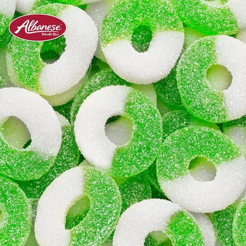 Vista 5 de Caramelos Albanese, anillos de manzana de goma, bolsa de 4.5 libras