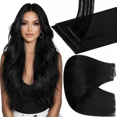 Vista 13 de Full Shine - Extensiones de cabello sin costuras con clip, color marrón oscuro
