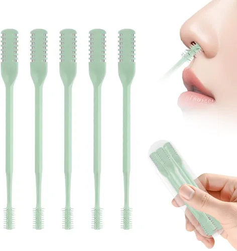 Vista 20 de Cortador de pelo nasal 2 en 1, recortador manual de doble cara con cepillo, cuchillo de nariz giratorio de 360° para hombres y mujeres, herramienta