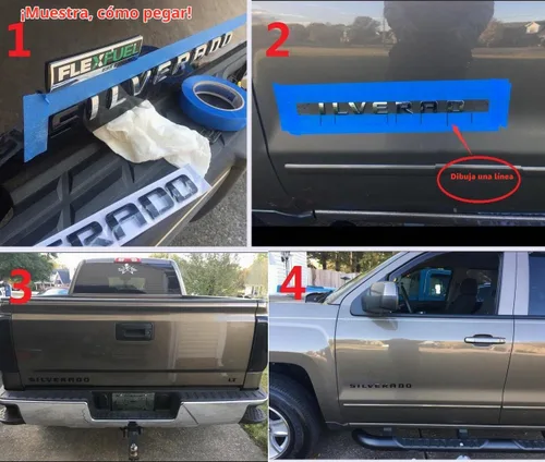 Vista 5 de Yoaoo 3 paquetes de emblemas OEM negros para placa Cheyenne Compatible con Silverado 3D brillante Nuevo
