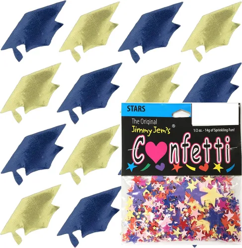 Vista 9 de Confetti Grad Cap Negro, Azul Marino Combo - 2 bolsas de media onza (1 oz)