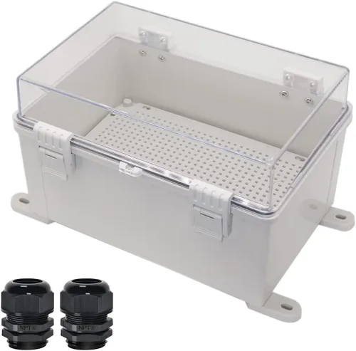 Vista 14 de Zulkit Caja de conexiones plástico ABS a prueba de polvo impermeable IP65 cajas eléctricas universales con carcasa de bisagra para exteriores