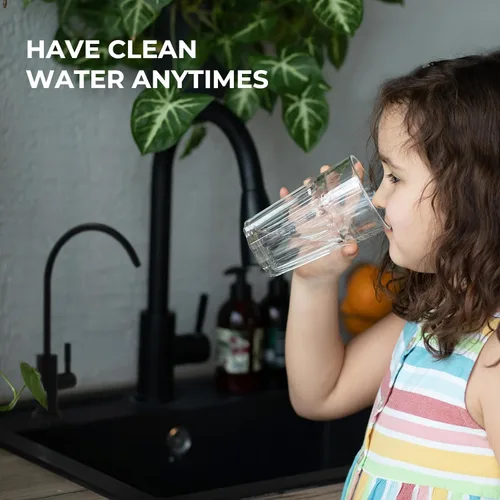 Vista 2 de Hiqufet Grifos de agua potable para fregadero de cocina, grifo de filtro de agua de acero inoxidable para ósmosis inversa o sistema de filtración